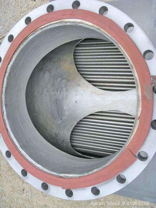 Unused- Atlas Industrial 4 Pass Shell and Tube Heat Exchanger, 3487 square feet, vertical, type BEM 36-192. 304 Stainless steel shell rated FV/75 psi at -20 to 300 deg F. (1127) 3/4'' diameter x 16’ ...