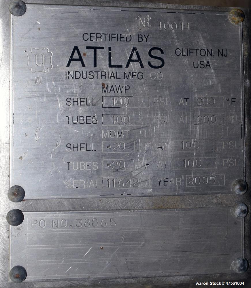 Used Atlas Industrial U Tube Shell and Tube Heat Exchanger