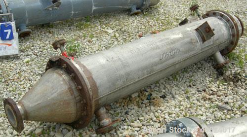 Used: Doyle and Roth 4 pass shell and tube heat exchanger, 236 square feet, vertical.Type BEM15-80. 316L stainless steel shell rated 150 psi at 350 deg.f.,(180) 3/4" diameter x 6'8" long 316L stainle...