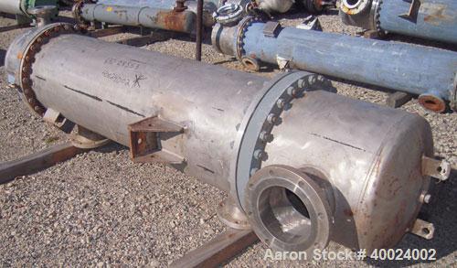 Used Atlas Shell And Tube Heat Exchanger,  411 square feet, vertical. Type BEM22-72. 316L stainless steel shell rated 100 psi at 300 deg.f., (350) 3/4" diameter x 6' long hastelloy C-22 tubes rated F...
