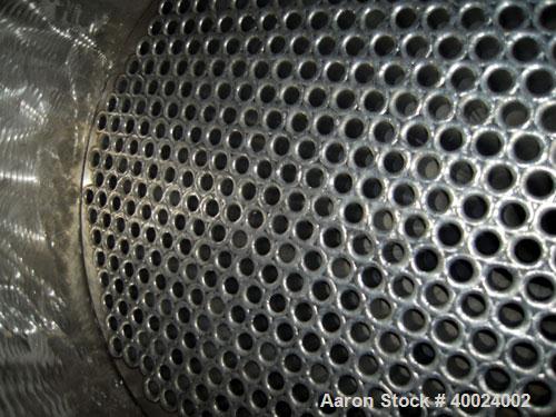 Used Atlas Shell And Tube Heat Exchanger,  411 square feet, vertical. Type BEM22-72. 316L stainless steel shell rated 100 psi at 300 deg.f., (350) 3/4" diameter x 6' long hastelloy C-22 tubes rated F...