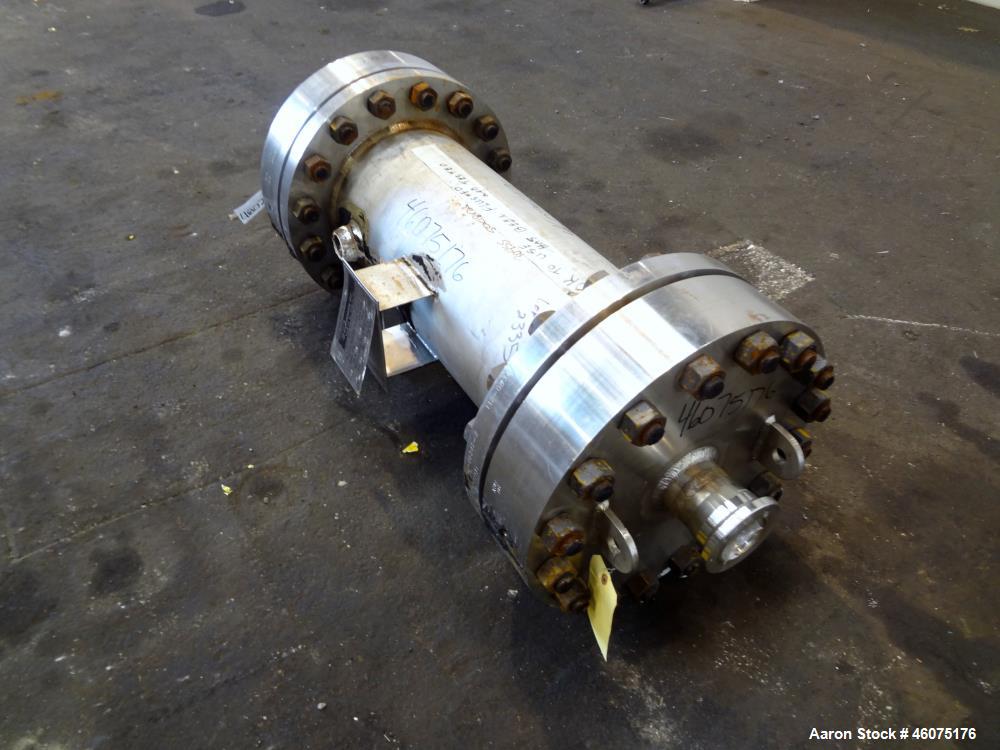 Used Chemineer Shell & Tube Heat Exchanger Static Mixer, Approximate 50 Square Feet, Type 12-32 BEM, Horizontal / Vertical. 304 Stainless steel shell rated 150 psi at -20 to 100 degrees F. (64) 1" Di...