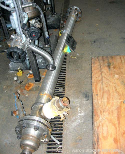 Used Chemineer/ Kenics High Efficiency Shell and Tube Heat Exchanger, 22 square feet, horizontal, model 4-78 BEM, KMR style. 304 stainless steel rated 125 psi at 250 deg F. (26) 1/2" diameter x 78" l...