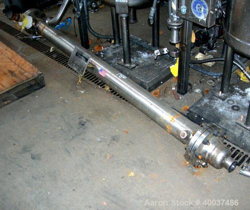 Used Chemineer/ Kenics High Efficiency Shell and Tube Heat Exchanger, 22 square feet, horizontal, model 4-78 BEM, KMR style. 304 stainless steel rated 125 psi at 250 deg F. (26) 1/2" diameter x 78" l...
