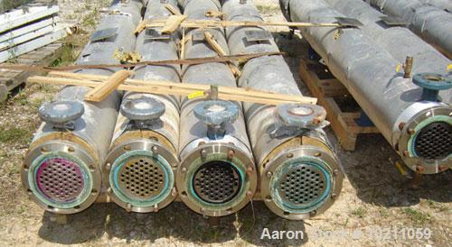 Used 5 Square Foot Kenics Chemineer High Efficiency Heat Exchanger, Type 6-107 Shell and Tube Heat Exchanger. 5.05 square feet of internal heat transfer area. Each tube has internal static mixer, siz...