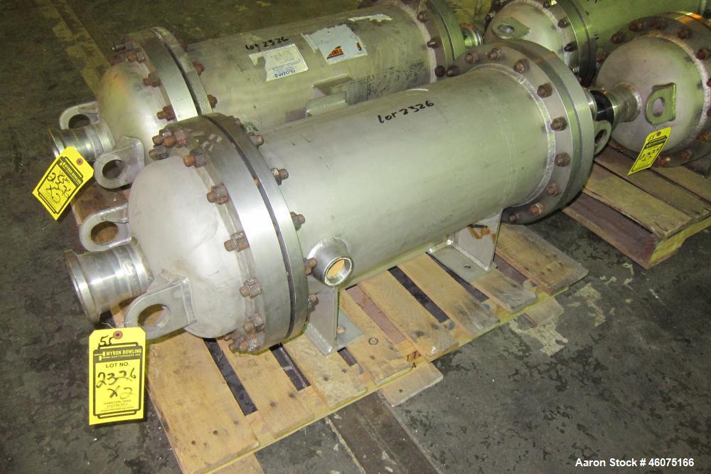Used Chemineer Shell & Tube Heat Exchanger Static Mixer, Approximate 50 Square Feet, Horizontal. Stainless steel shell rated 150 psi at 100 degrees F, stainless steel tubes rated 300 psi 100 degrees ...