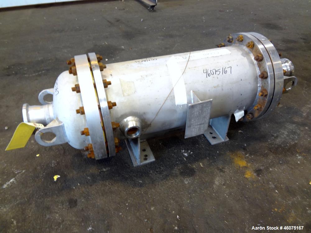 Used Chemineer Shell & Tube Heat Exchanger Static Mixer, Approximate 50 Square Feet, Horizontal. Stainless steel shell rated 150 psi at 100 degrees F, stainless steel tubes rated 300 psi 100 degrees ...