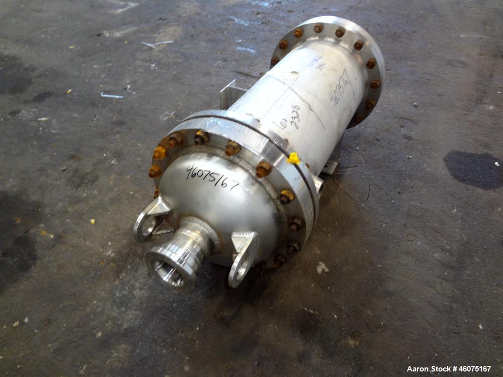 Used Chemineer Shell & Tube Heat Exchanger Static Mixer, Approximate 50 Square Feet, Horizontal. Stainless steel shell rated 150 psi at 100 degrees F, stainless steel tubes rated 300 psi 100 degrees ...