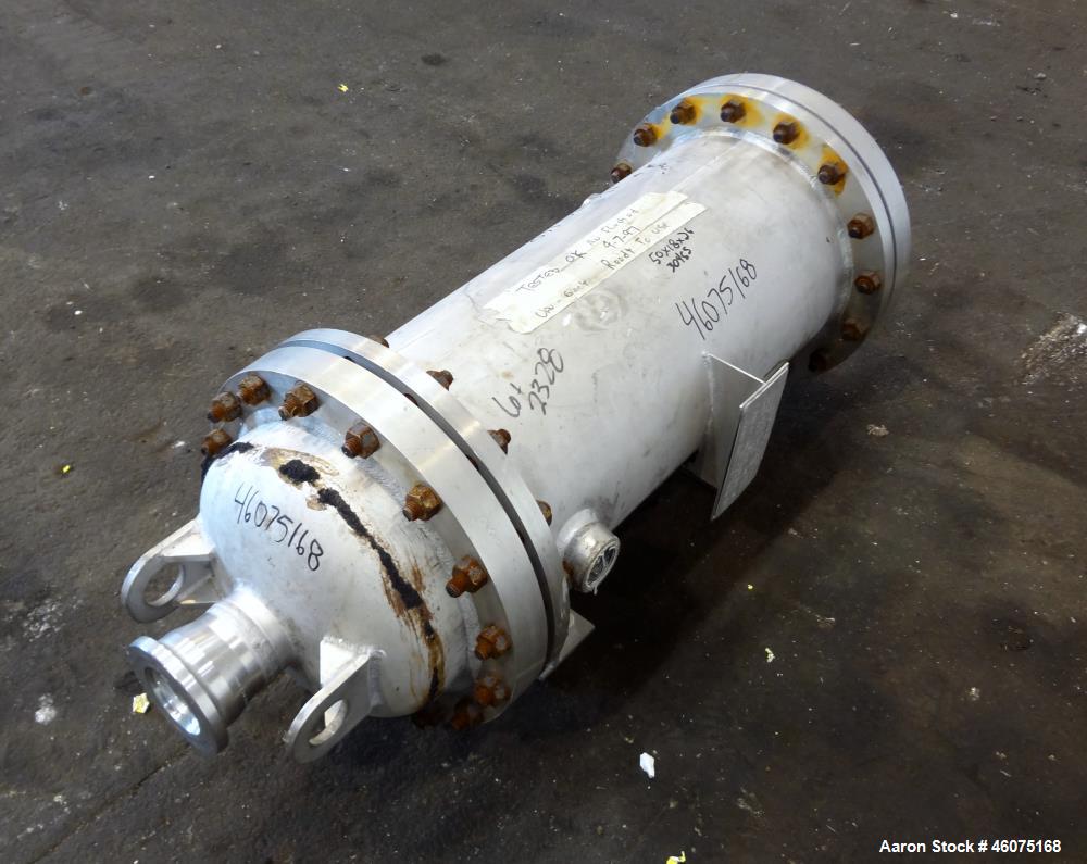 Used Chemineer Shell & Tube Heat Exchanger Static Mixer, Approximate 50 Square Feet, Horizontal. Stainless steel shell rated 150 psi at 100 degrees F, stainless steel tubes rated 300 psi 100 degrees ...