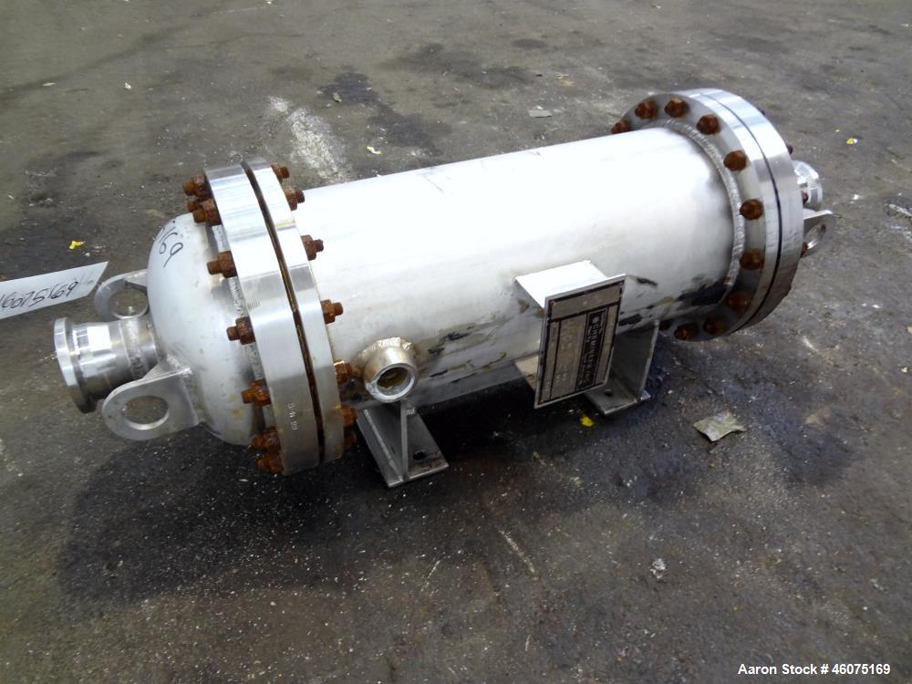 Used Chemineer Shell & Tube Heat Exchanger Static Mixer, Approximate 50 Square Feet, Horizontal. Stainless steel shell rated 150 psi at 100 degrees F, stainless steel tubes rated 300 psi 100 degrees ...