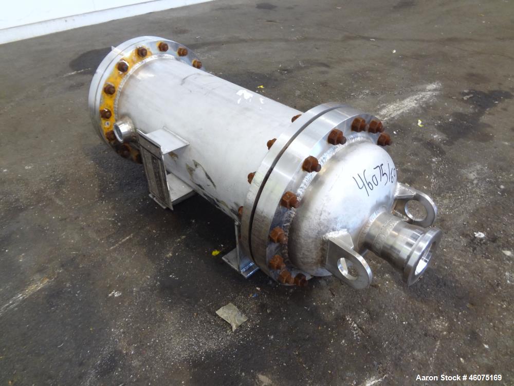 Used Chemineer Shell & Tube Heat Exchanger Static Mixer, Approximate 50 Square Feet, Horizontal. Stainless steel shell rated 150 psi at 100 degrees F, stainless steel tubes rated 300 psi 100 degrees ...
