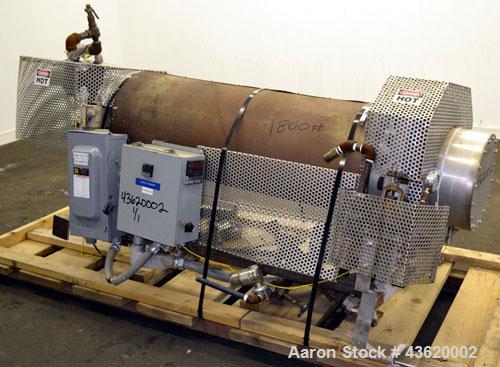 Used Chromalox Circulation Heater, Model GCH-45903VXX. 90 Kw, 3/460 volt. Designed for steam, gas, and air heating. Heating element model 52079-004. Includes a control panel. Mounted on a carbon stee...