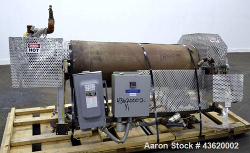 Used Chromalox Circulation Heater, Model GCH-45903VXX. 90 Kw, 3/460 volt. Designed for steam, gas, and air heating. Heating element model 52079-004. Includes a control panel. Mounted on a carbon stee...