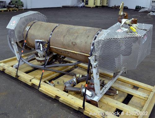 Used Chromalox Circulation Heater, Model GCH-45903VXX. 90 Kw, 3/460 volt. Designed for steam, gas, and air heating. Heating element model 52079-004. Includes a control panel. Mounted on a carbon stee...