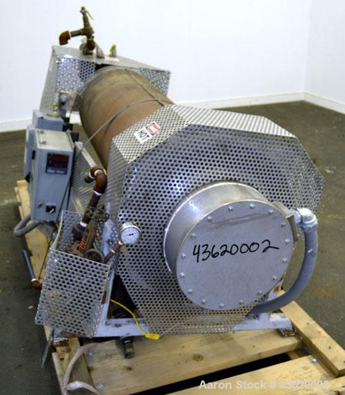 Used Chromalox Circulation Heater, Model GCH-45903VXX. 90 Kw, 3/460 volt. Designed for steam, gas, and air heating. Heating element model 52079-004. Includes a control panel. Mounted on a carbon stee...