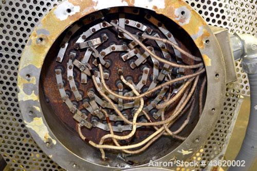 Used Chromalox Circulation Heater, Model GCH-45903VXX. 90 Kw, 3/460 volt. Designed for steam, gas, and air heating. Heating element model 52079-004. Includes a control panel. Mounted on a carbon stee...