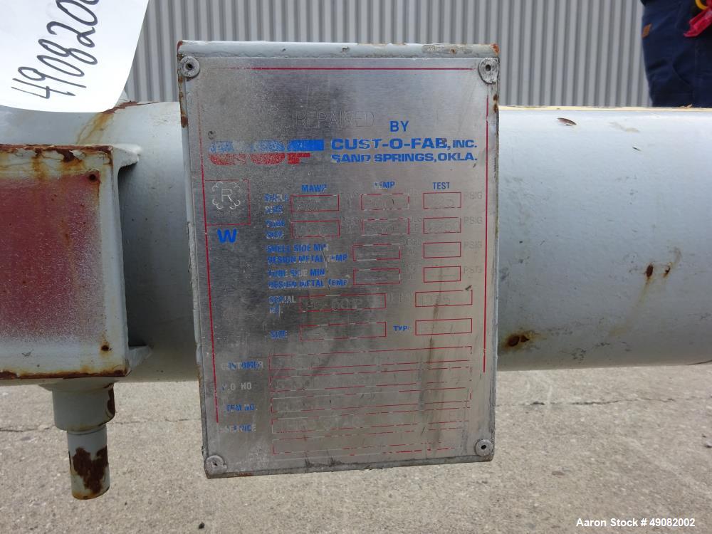 Used Cust-O-Fab U Tube Shell & Tube Heat Exchanger, Approximate 105 Square Feet