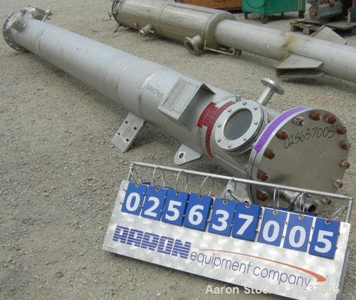 Used Dedert Shell and Tube Heat Flash Condenser, approximately 357 square feet, vertical. 316L stainless steel shell rated 100/-15 psi at 250 deg F, (97) 1" diameter x 15' long 316L stainless steel t...