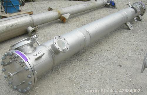 Used Dedert Shell & Tube Heat Flash Condenser, approximately 357 square feet, vertical. 316L Stainless steel shell rated 100/-15 psi at 250 deg F, (97) 1'' diameter x 15' long 316L stainless steel tu...