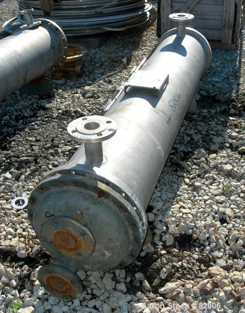 Used Doring & Baumer Six Pass Shell and Tube Heat Exchanger, 157 square feet, horizontal. 304 stainless steel shell rated 6 bar (87 psi) at 100 deg C (212 deg F). (200) 1/2" diameter x 6' long 304 st...