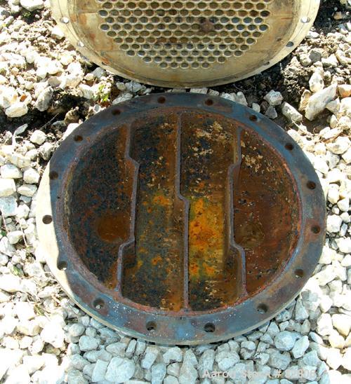 Used Doring & Baumer Six Pass Shell and Tube Heat Exchanger, 157 square feet, horizontal. 304 stainless steel shell rated 6 bar (87 psi) at 100 deg C (212 deg F). (200) 1/2" diameter x 6' long 304 st...