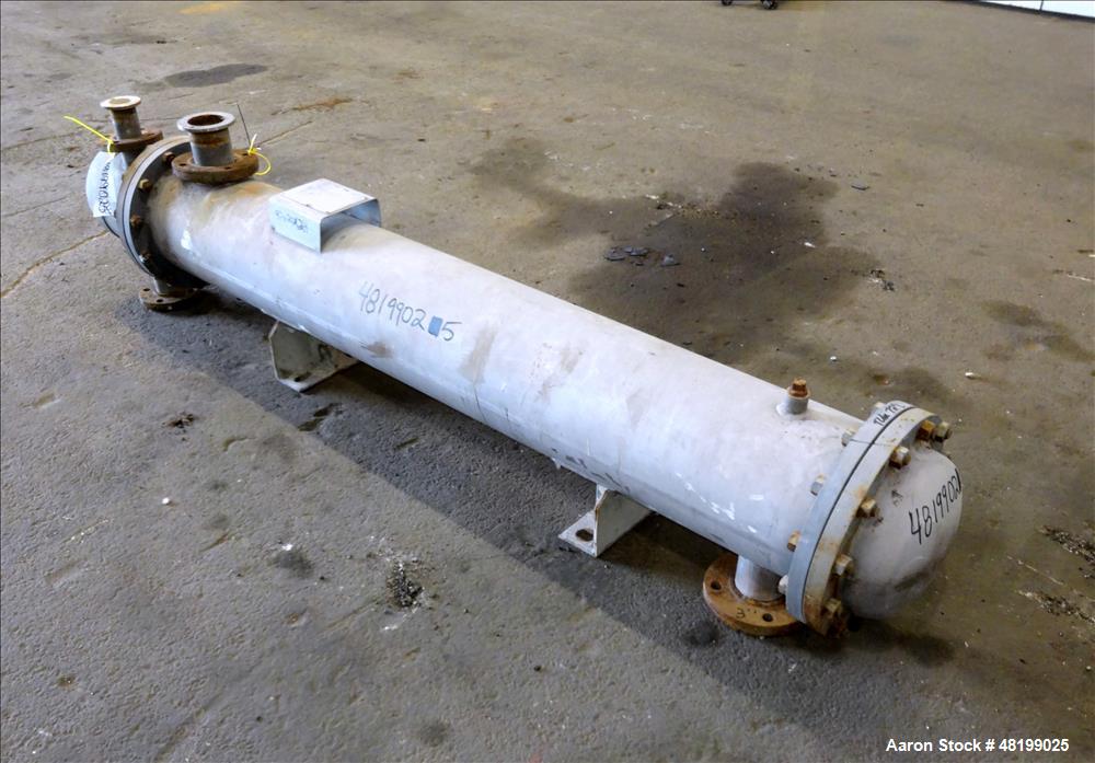Used Doyle & Roth Shell & Tube Heat Exchanger, 100 Square Feet, Horizontal.