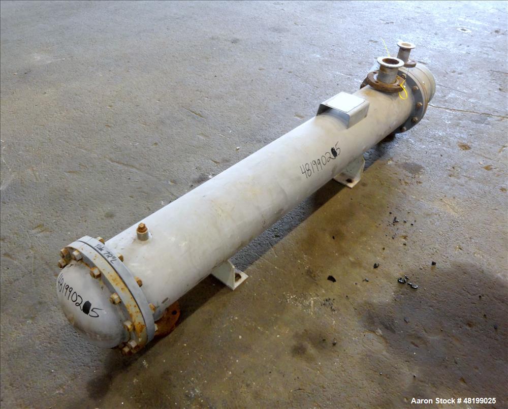 Used Doyle & Roth Shell & Tube Heat Exchanger, 100 Square Feet, Horizontal.