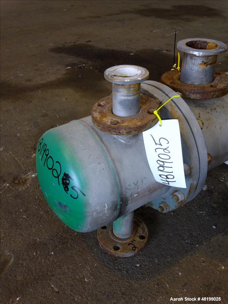 Used Doyle & Roth Shell & Tube Heat Exchanger, 100 Square Feet, Horizontal.