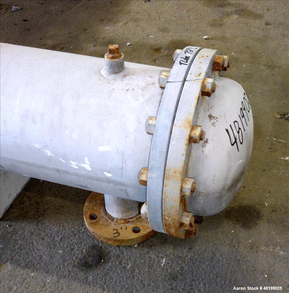 Used Doyle & Roth Shell & Tube Heat Exchanger, 100 Square Feet, Horizontal.