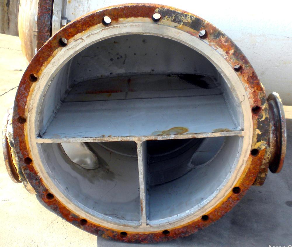 Used Doyle and Roth 4 Pass Shell and Tube Heat Exchanger, 478 square feet, vertical. Carbon steel shell rated 100 psi at –20 to 170 degrees F. (244) 3/4" diameter x 10' long 316 stainless steel tubes...