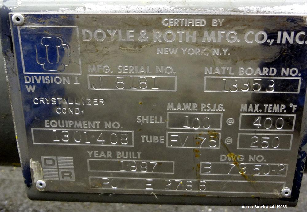 Used Doyle and Roth Single Pass Shell & Tube Heat Exchanger