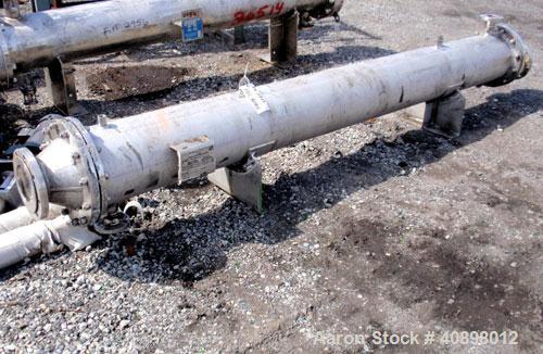 Used Doyle and Roth Shell and Tube Heat Exchanger, 247 square feet, horizontal. Hastelloy C276 tubes, tube sheets, heads and bonnets with (126) 3/4" diameter x 10' long tubes rated 150 psi at 450 F, ...