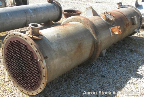 Used Doyle and Roth Single Pass Shell and Tube Heat Exchanger, 969 square feet, horizontal. 316L Stainless steel shell with expansion ring rated 50 psi at –20 to 350 degrees F. (247) 1-1/4" Diameter ...
