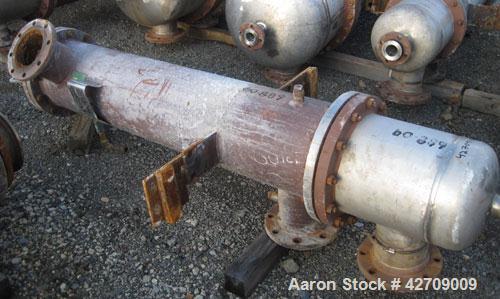 Used Doyle & Roth Shell And Tube Heat Exchanger, 123 Square Feet, Vertical. Carbon steel shell rated 150 psi at –20/350 deg.f., (126) 3/4" Diameter x 5' long 316L stainless steel tubes rated FV/150 p...