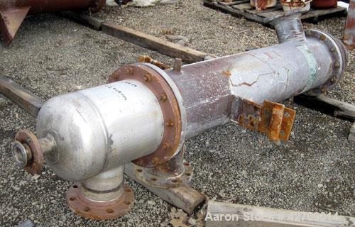 Used Doyle & Roth Shell And Tube Heat Exchanger, 123 Square Feet, Vertical. Carbon steel shell rated 150 psi at –20/350 deg.f., (126) 3/4" Diameter x 5' long 316L stainless steel tubes rated FV/150 p...