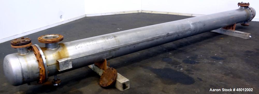Used Doyle & Roth Shell and Tube Heat Exchanger, 807 Square Feet, Horizontal. 304 Stainless steel shell rated 250 psi at -20 to 350 degrees F, (206) 3/4" diameter x 20' long 304 stainless steel tubes...