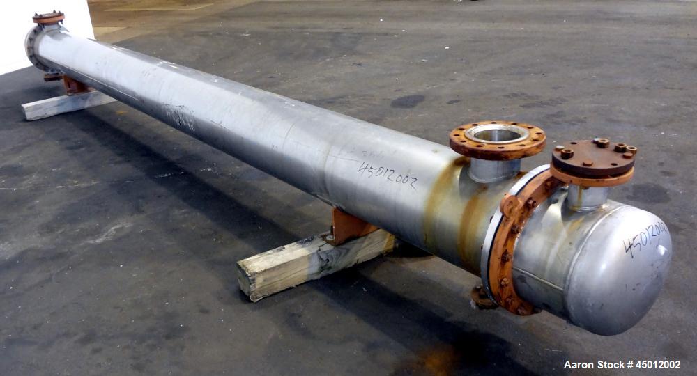 Used Doyle & Roth Shell and Tube Heat Exchanger, 807 Square Feet, Horizontal. 304 Stainless steel shell rated 250 psi at -20 to 350 degrees F, (206) 3/4" diameter x 20' long 304 stainless steel tubes...