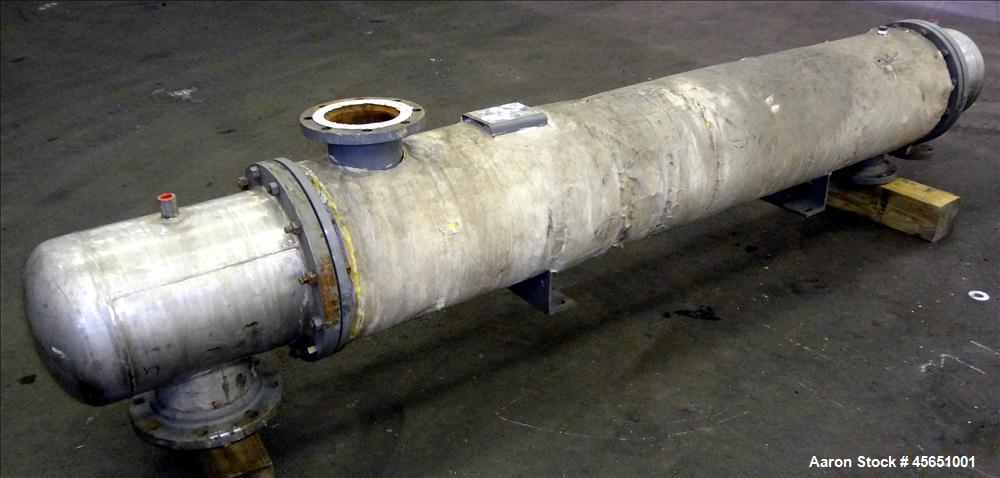 Used Doyle & Roth Shell & Tube Heat Exchanger, 238 Square Feet, Horizontal, Single pass, straight tube. 304 Stainless steel heads and tubes. Carbon steel shell. Shell and tubes rated 75 psi @ 400 deg...