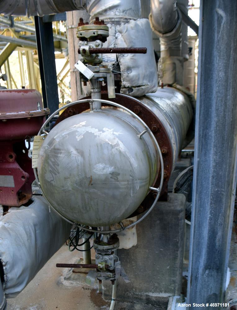 Used Doyle & Roth Shell & Tube Heat Exchanger, Approximate 169 Square Feet, Horizontal. Carbon steel shell rated 150 psi at -20 to 400 degrees F, (81) 1" diameter x 8' long 2205 duplex stainless stee...