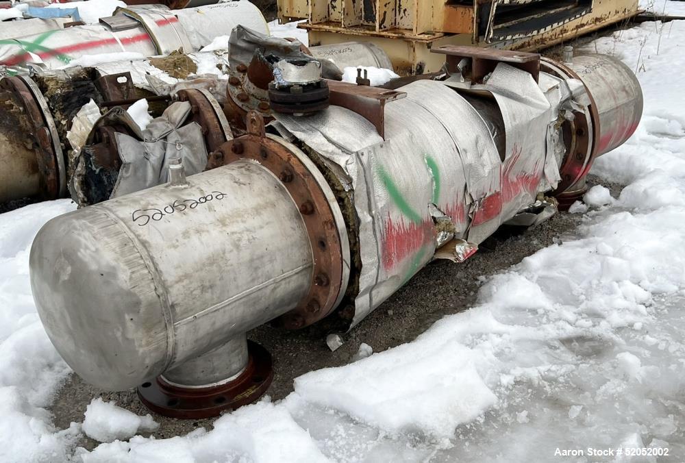 Used Doyle & Roth Shell & Tube Heat Exchanger, Horizontal. Approximate 158.7 Square Feet. Carbon steel shell rated 150 psi/FV at -20 to 400 degrees F. (202) 304 Stainless steel 3/4" diameter x 4' lon...