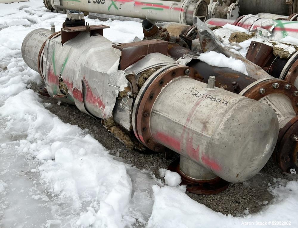 Used Doyle & Roth Shell & Tube Heat Exchanger, Horizontal. Approximate 158.7 Square Feet. Carbon steel shell rated 150 psi/FV at -20 to 400 degrees F. (202) 304 Stainless steel 3/4" diameter x 4' lon...