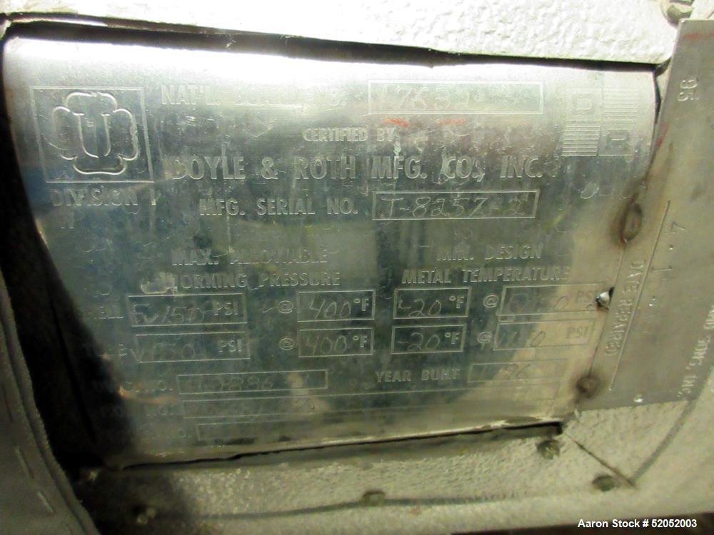 Used Doyle & Roth Shell & Tube Heat Exchanger