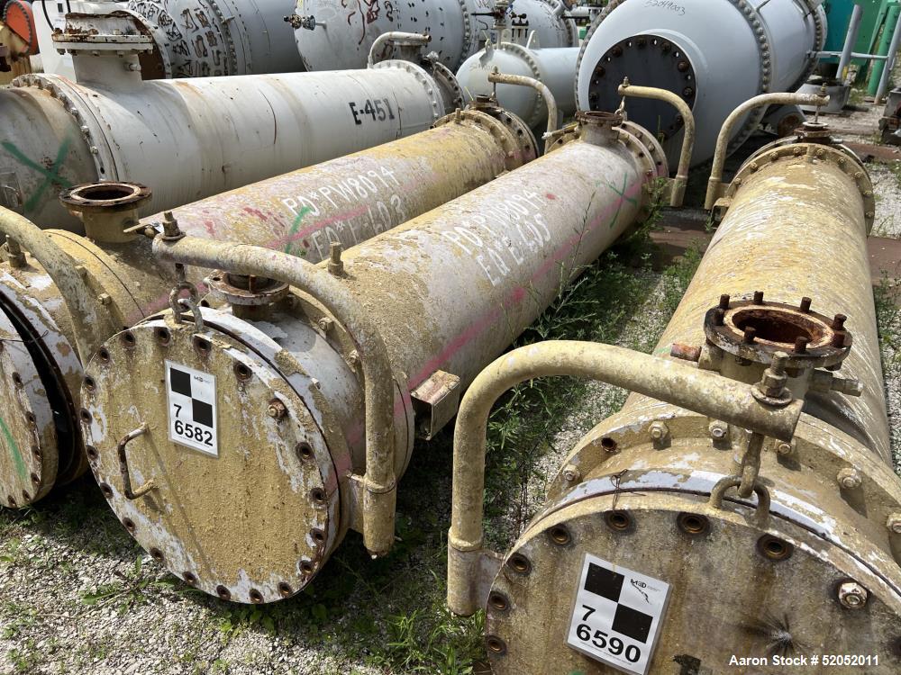 Used Doyle & Roth Shell & Tube Heat Exchanger, Horizontal. Approximate 1,115 Square Feet. Carbon steel shell rated 150 psi at -20 to 150 degrees F. (568) 304 Stainless steel 3/4" diameter x 10' long ...