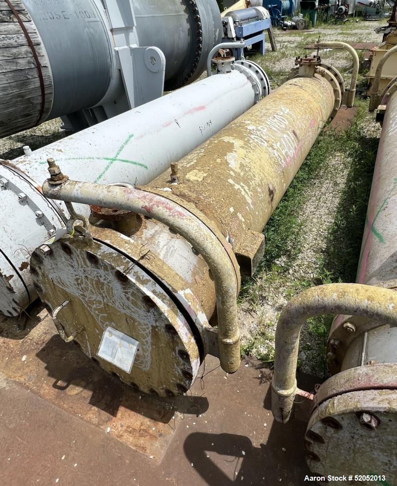 Used Doyle & Roth Shell & Tube Heat Exchanger, Horizontal. Approximate 1,115 Square Feet. Carbon steel shell rated 150 psi at -20 to 150 degrees F. (568) 304L Stainless steel 3/4" diameter x 10' long...