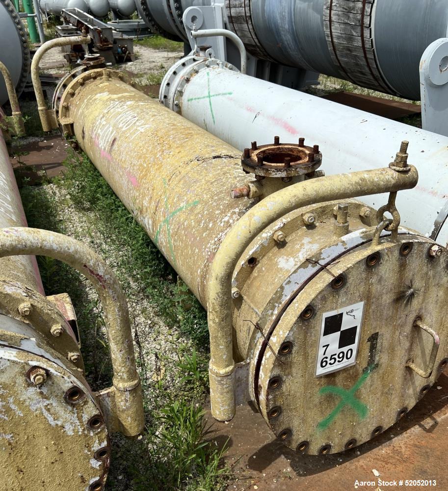 Used Doyle & Roth Shell & Tube Heat Exchanger, Horizontal. Approximate 1,115 Square Feet. Carbon steel shell rated 150 psi at -20 to 150 degrees F. (568) 304L Stainless steel 3/4" diameter x 10' long...