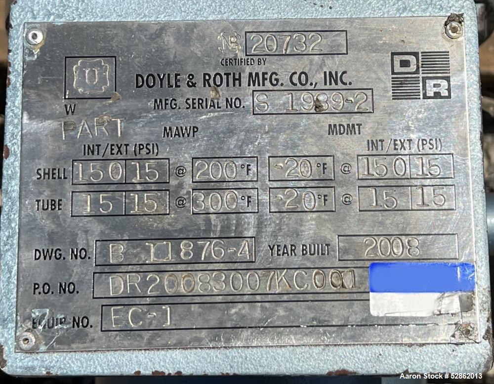 Doyle and Roth Vertical Shell and Tube Heat Exchanger / Reactor Condenser