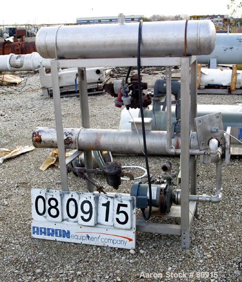 USED:Enfab 4 pass shell and tube heat exchanger, 12 sq ft, modelSA4C4, 316 stainless steel, horizontal. 316 stainless steel shellrated 150 psi at 350 deg F. Stainless steel head. (14) 3/4" diameterx ...