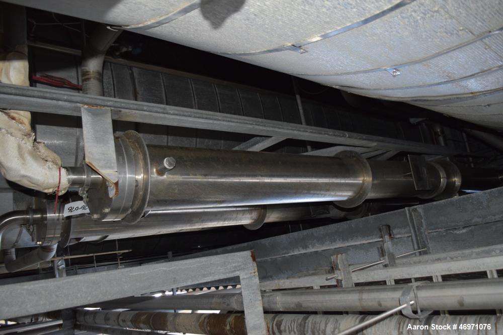 Used Enerquip Single Shell & Tube Heat Exchanger, 573 Square Feet, Model BEMV, 304L Stainless Steel, Vertical. 304L Stainless steel shell rated 150 psi at -20 to 375 degrees F. (394) 3/8" diameter x ...