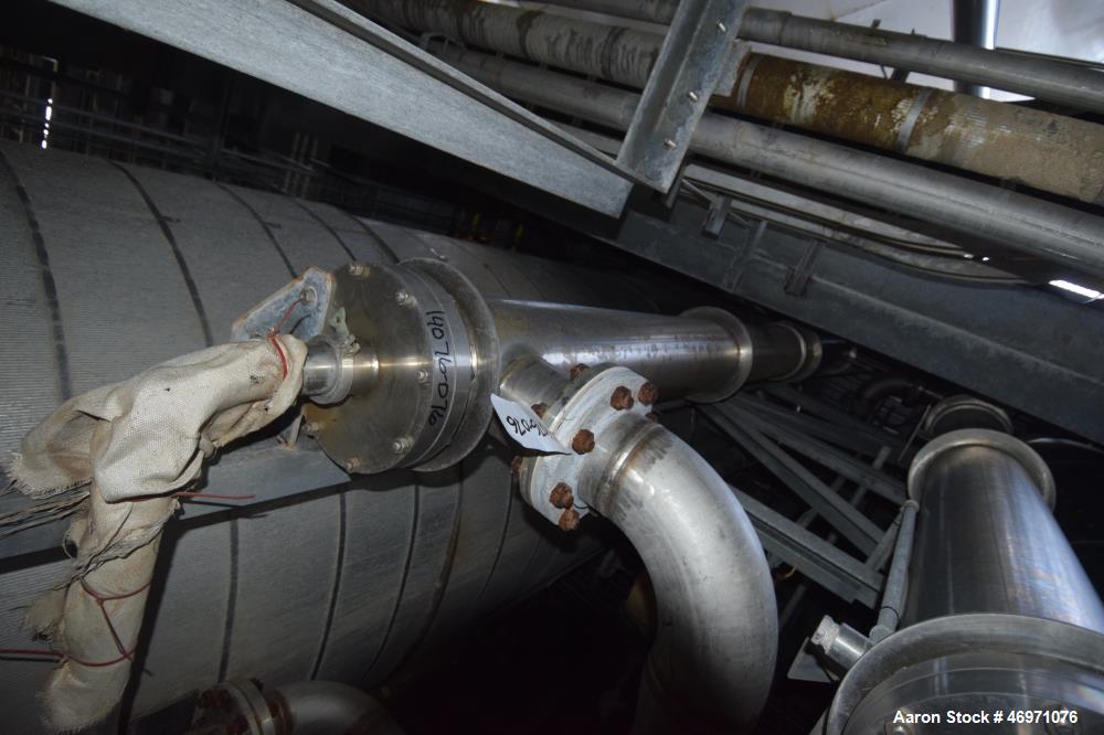 Used Enerquip Single Shell & Tube Heat Exchanger, 573 Square Feet, Model BEMV, 304L Stainless Steel, Vertical. 304L Stainless steel shell rated 150 psi at -20 to 375 degrees F. (394) 3/8" diameter x ...