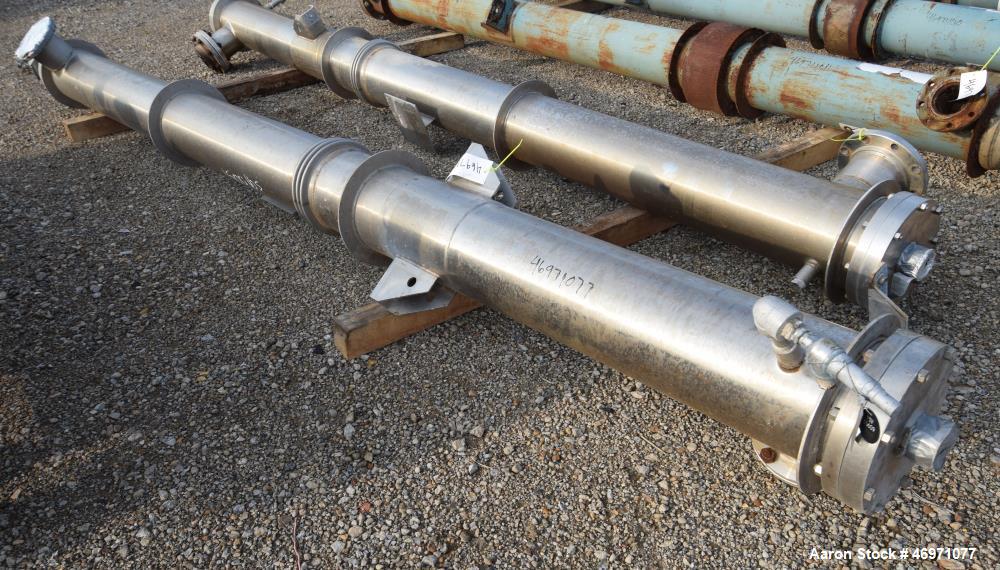 Used Enerquip Single Shell & Tube Heat Exchanger, 573 Square Feet, Model BEMV, 304L Stainless Steel, Vertical. 304L Stainless steel shell rated 150 psi at -20 to 375 degrees F. (394) 3/8" diameter x ...